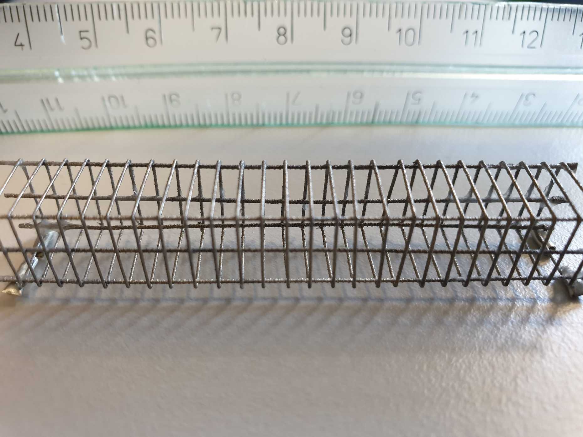 Enlarged view: 3D printed reinforcing cage